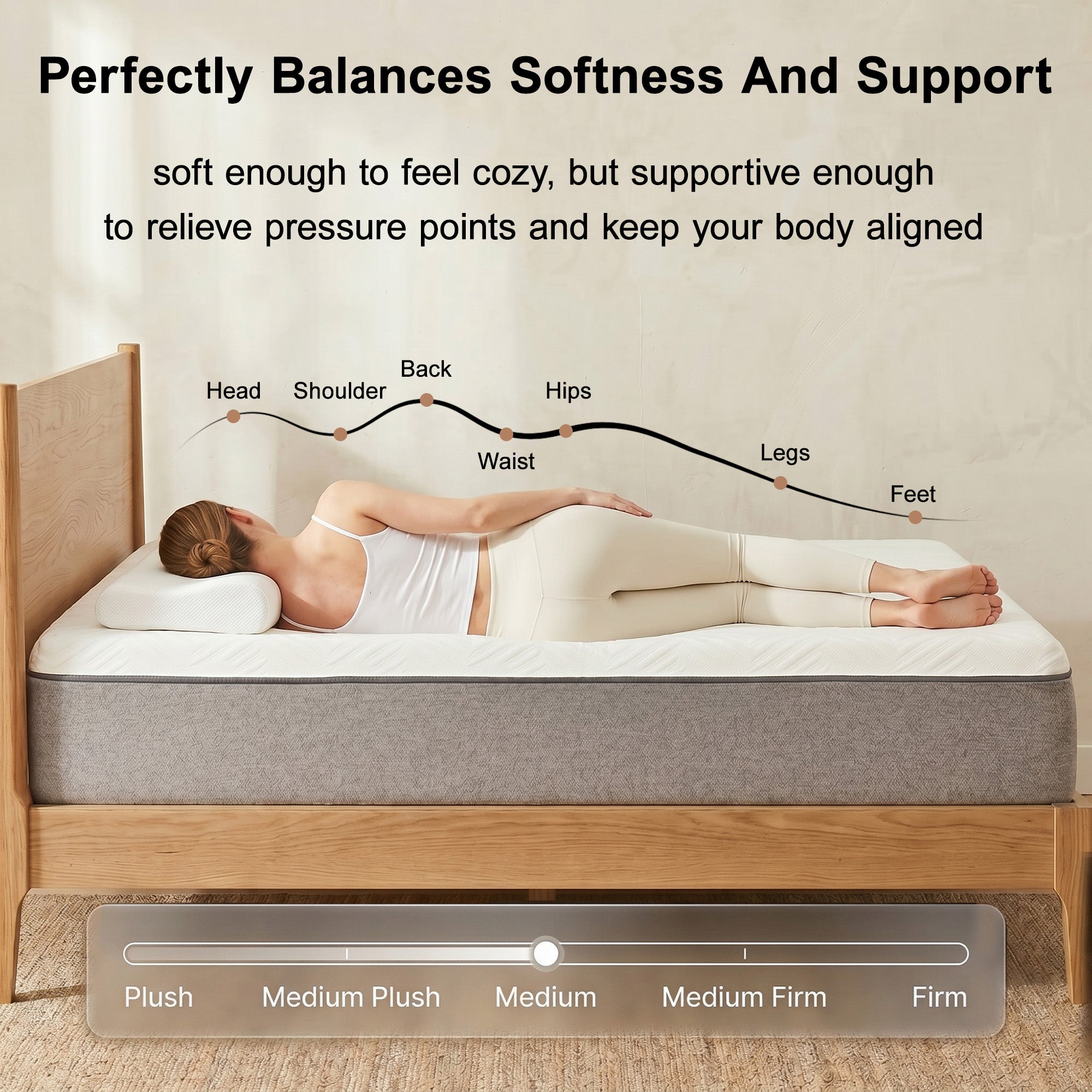 Full Mattress, 8 Inch Full Size Memory Foam Bed Mattress in a Box with Washable Removable Cover, Soft and Comfortable, Pressure Relief, Medium Firm