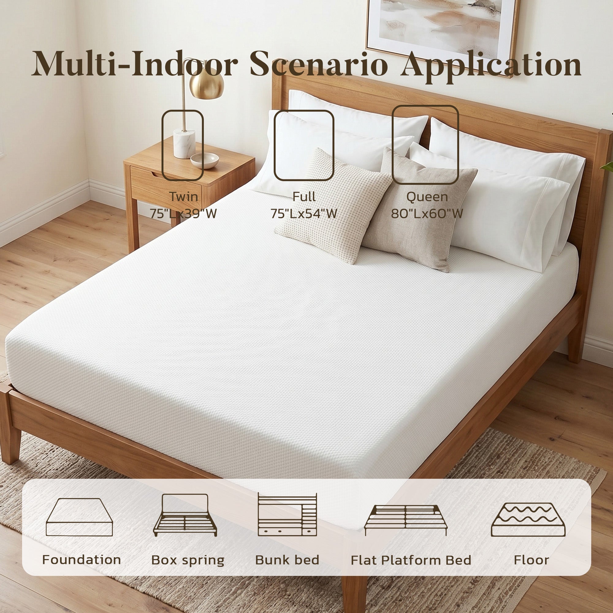 Dwynd 6 Inch Full Size Mattress in a Box, Memory Foam Mattress for Breathability & Pressure Relief, Ideal for Guest Room, Dormitory, Bunk Bed