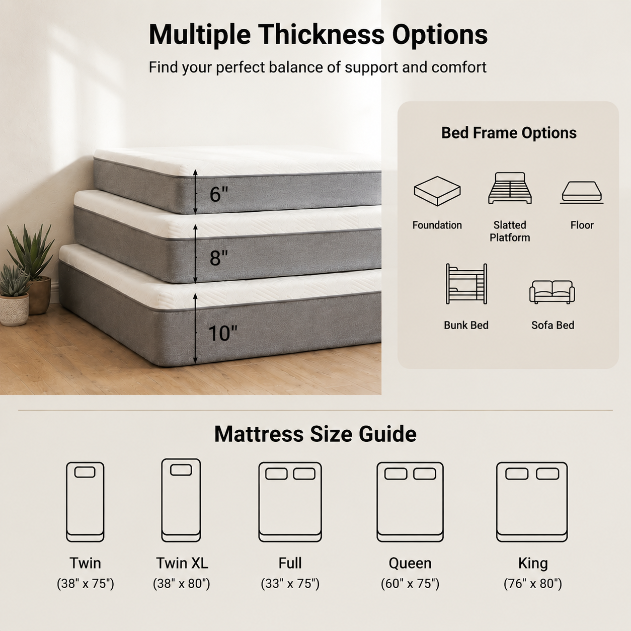 Full Mattress, 8 Inch Full Size Memory Foam Bed Mattress in a Box with Washable Removable Cover, Soft and Comfortable, Pressure Relief, Medium Firm